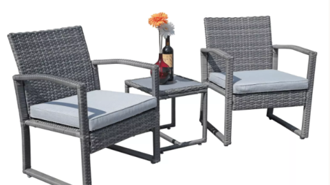 What kind of material should be used for balcony tables and chairs?
